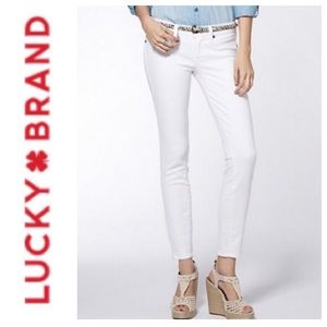 White “Charlie” Low-Rise Skinny Ankle Jeans  { Lucky Brand }